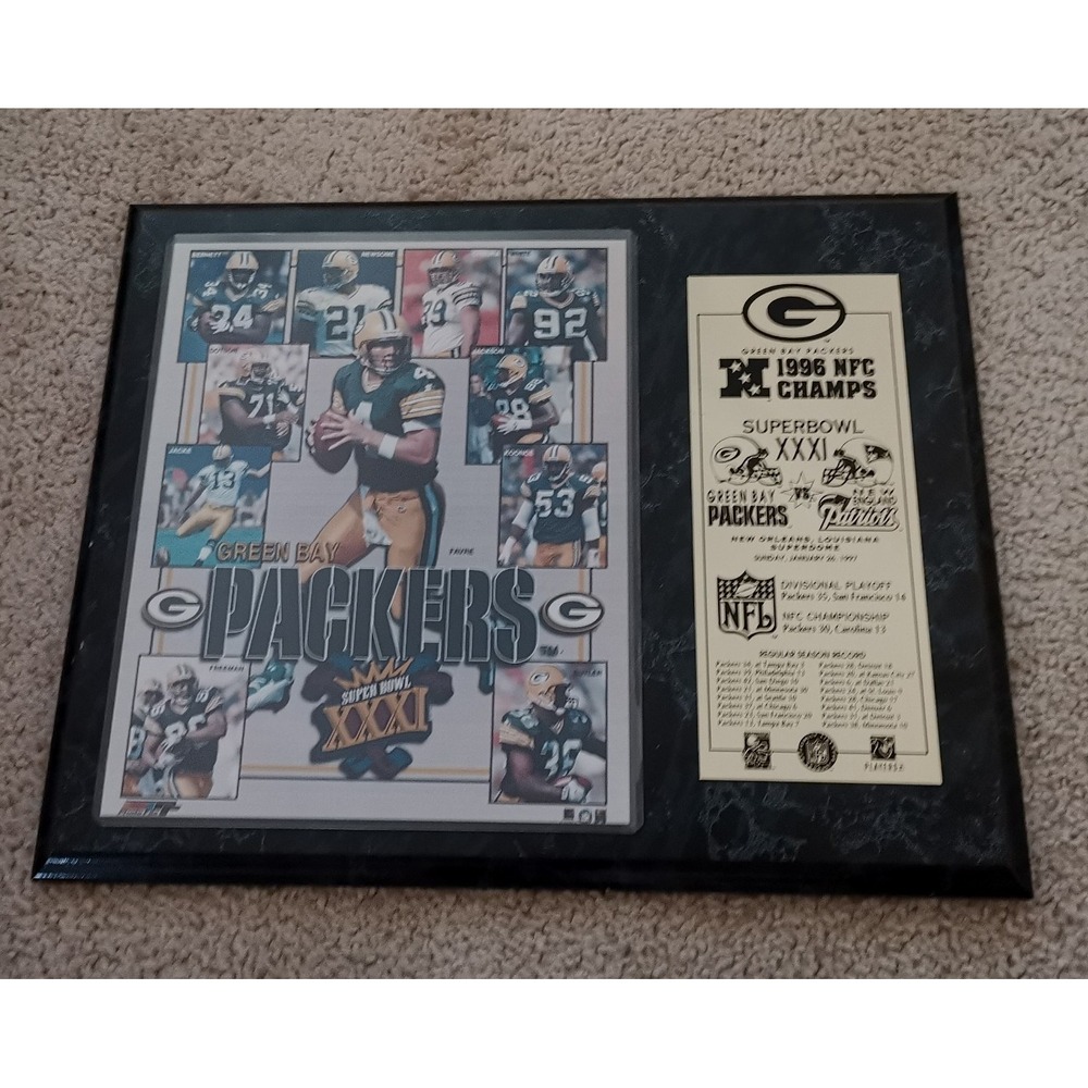 Green Bay Packers 1996 Super Bowl XXXI Champions Plaque Brett Favre Reggie White